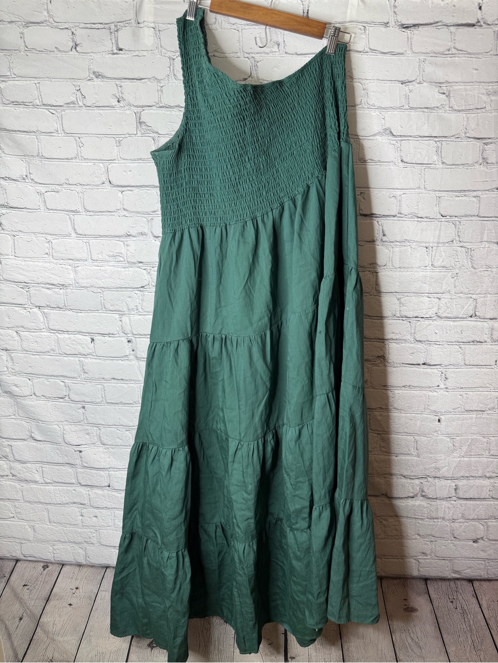Eloquii Green Smocked Tiered Maxi Dress - Women size 20